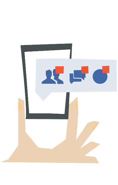 icona con telefono e social